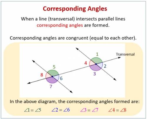 Which angles are corresponding angles ?  select all that apply.