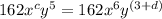 162x^cy^5=162x^6y^{(3+d)}
