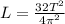 L=\frac{32T^2}{4\pi ^2}
