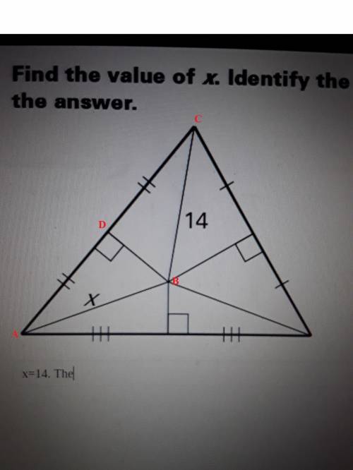 Find the value of x. identify the theorem used to find the answer
