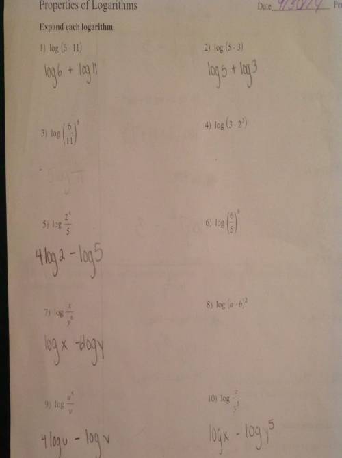 Log(6/11)^5 how do you expand that