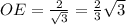OE= \frac{2}{\sqrt{3}}=\frac{2}{3}\sqrt{3}