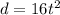 d=16t^{2}