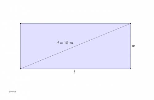 The area of a rectangle is 108m^2 and its diagonal is 15m. find the perimeter of the rectangle.  wit