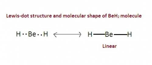 What is the three-dimensional shape of the molecule with this lewis structure.h-be-ha. bentb. linear