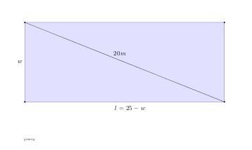 Guys  answer me soon with an easy explanation the diagonal of a rectangle is 20 metre and its parame