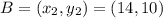 B= (x_2,y_2)=(14,10)
