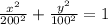 \frac{x^2}{200^2}+ \frac{y^2}{100^2}=1
