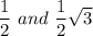 \dfrac{1}{2}~and~\dfrac{1}{2}\sqrt{3}