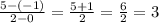 \frac{5-(-1)}{2-0} = \frac{5+1}{2} =\frac{6}{2} = 3