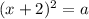 (x+2)^2=a