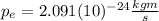 p_{e}=2.091(10)^{-24}\frac{kgm}{s}