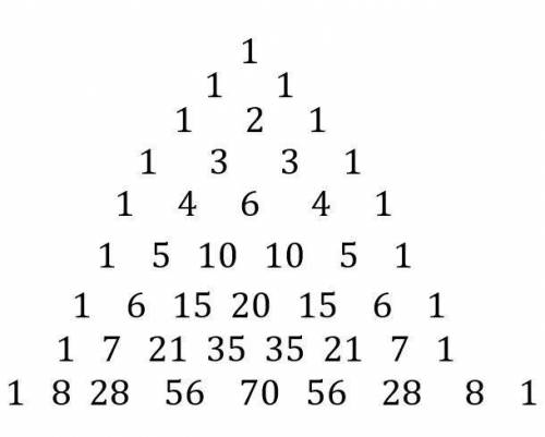 Each answer choice below shows the entries in a row of pascal’s triangle. which lists the coefficien