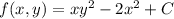 f(x,y)=xy^2-2x^2+C
