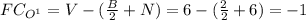 FC_{O^1}=V-(\frac{B}{2}+N)=6-(\frac{2}{2}+6)=-1