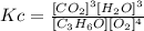Kc=\frac{[CO_2]^3[H_2O]^3}{[C_3H_6O][O_2]^4}