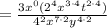 =\frac{3x^0(2^4x^{3\cdot4}t^{2\cdot4})}{4^2x^{7\cdot2}y^{4\cdot2}}