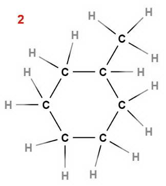 How do you draw the electronic dot diagram for methylcyclohexane?