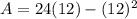 A=24(12)-(12)^2