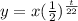 y=x(\frac{1}{2})^{\frac{t}{22} }