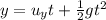 y=u_yt+\frac{1}{2} gt^2