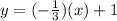 y=(-\frac{1}{3})(x)+1