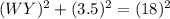 (WY)^2+(3.5)^2=(18)^2