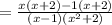 = \frac{ x(x+2)-1(x+2)}{(x-1)(x^2+2)}