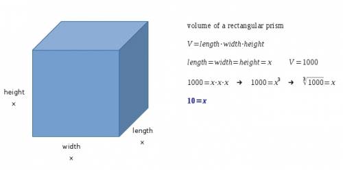 What is the edge length of a cube with the volume of 1,000 cubic feet.