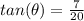 tan(\theta)=\frac{7}{20}