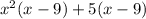 x^2(x-9)+5(x-9)