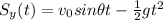 S_y (t) = v_0 sin \theta t - \frac{1}{2}gt^2
