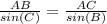 \frac{AB}{sin(C)}=\frac{AC}{sin(B)}