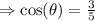 \Rightarrow \cos(\theta)=\frac{3}{5}
