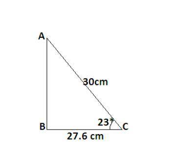 Aright triangle has one angle that measures 23 degress.the adjacent leg measures 27.6 cm and the hyp