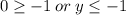 0\ge -1 \:or\:y\le -1