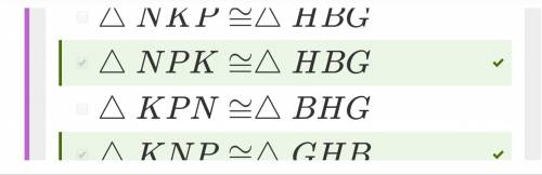 Suppose △pkn≅△bgh△pkn≅△bgh. which other congruency statements are correct?  select each correct answ