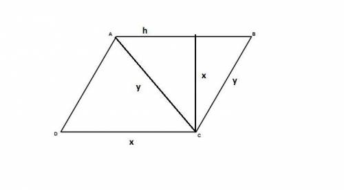 One of diagonals of a parallelogram is its altitude. what is the length of this altitude, if its per