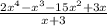 \frac{2x^4-x^3-15x^2+3x}{x+3}