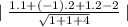 \mid\frac{1.1+(-1).2+1.2-2}{\sqrt{1+1+4}}\mid