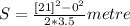S=\frac{[21]^2-0^2}{2*3.5} metre