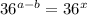 36^{a-b} =36^x