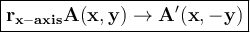 \large{\boxed{\bold{r_{x-axis}A(x,y)\rightarrow A'(x,-y)}}