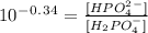 10^-^0^.^3^4 =   \frac{[HPO_4^2^-]}{[H_2PO_4^-]}