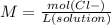 M = \frac{mol (Cl-)}{L(solution)}