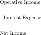 $$$Operative Income $$$- Interest Expense$$$Net Income