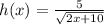 h(x) = \frac{5}{\sqrt{2x+10}}