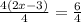 \frac{4\left(2x-3\right)}{4}=\frac{6}{4}