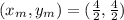 (x_{m},y_{m} )  = (\frac{4}{2}  ,\frac{4 }{2})