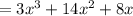 = 3x^3 +14x^2 +8x